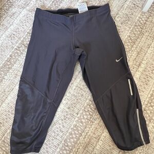 Nike Black Dri-FIT Athletic Capris with Reflective Detail